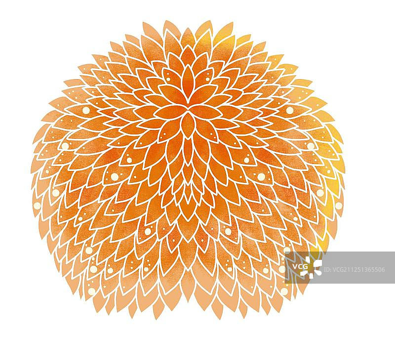 重阳节白色构线的黄色水墨树林绣球小树免扣插画元素图片素材
