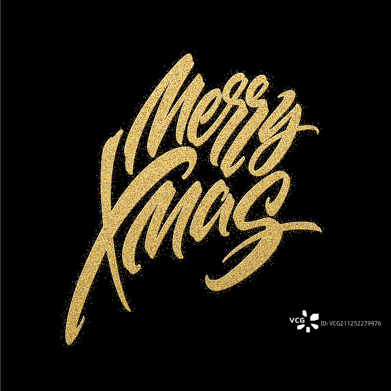 圣诞快乐，金色闪闪的字母设计图片素材