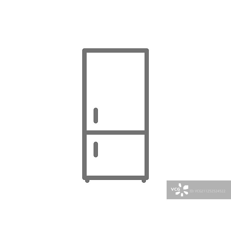 冰箱冷冻线图标孤立在白色图片素材