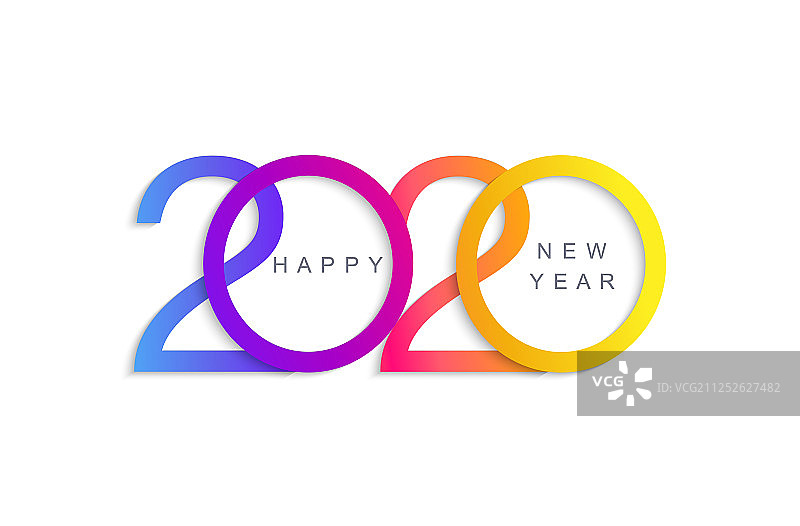 优雅的贺卡，2020年新年快乐图片素材