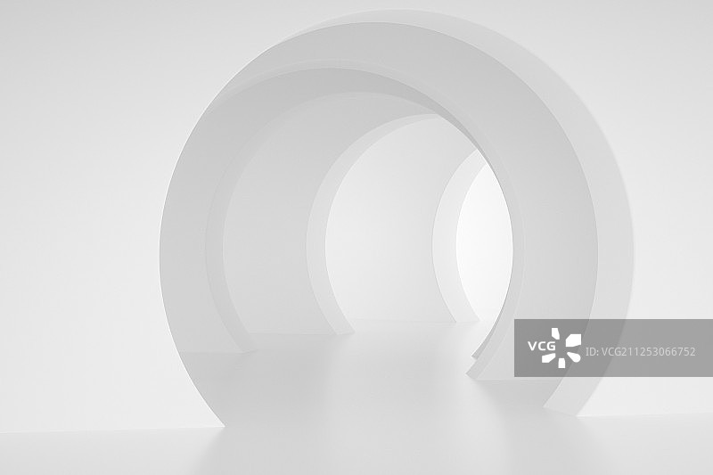 3D现代简单拱形门空间图片素材