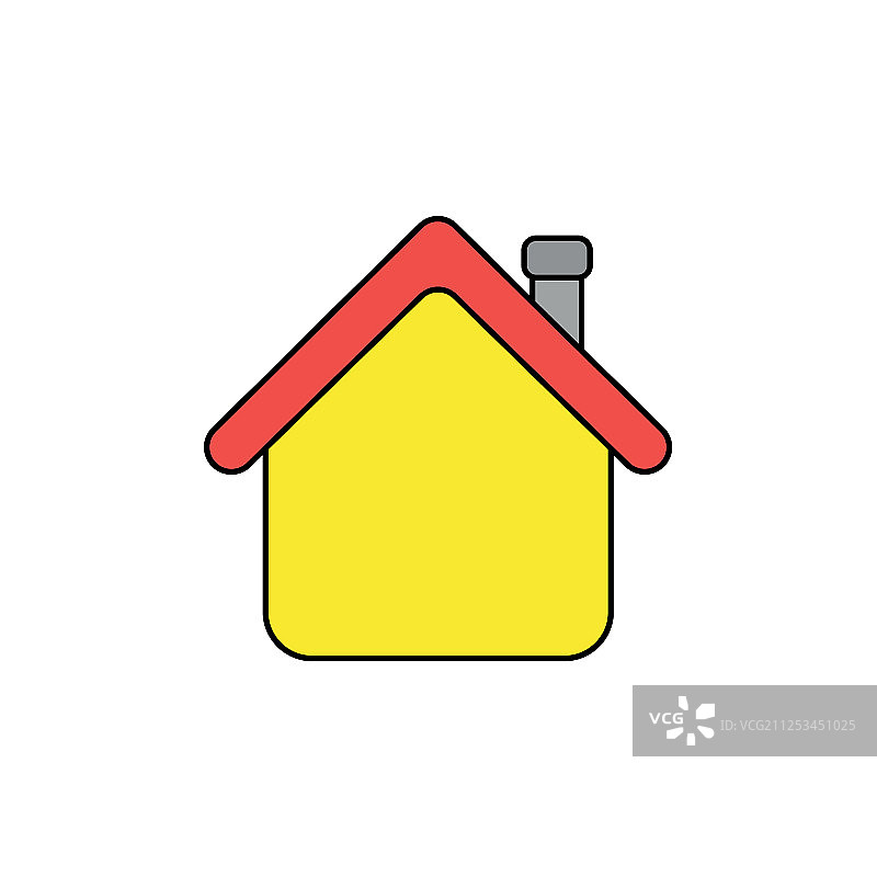 图标概念房子与roblack轮廓图片素材