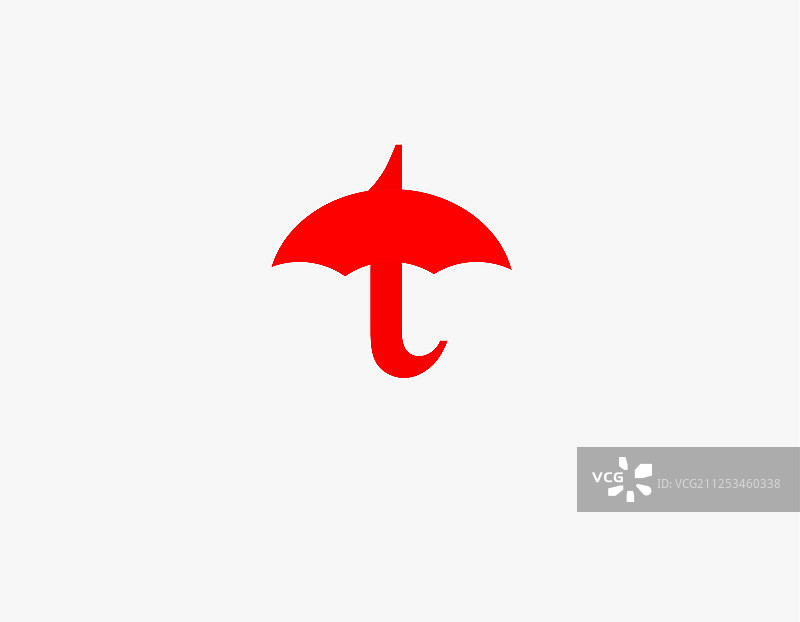 创意logo伞和字母t抽象图片素材