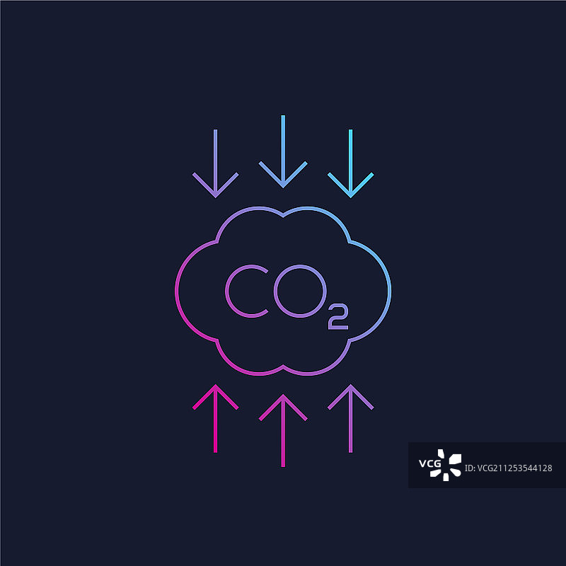二氧化碳碳排放量呈线性减少图片素材