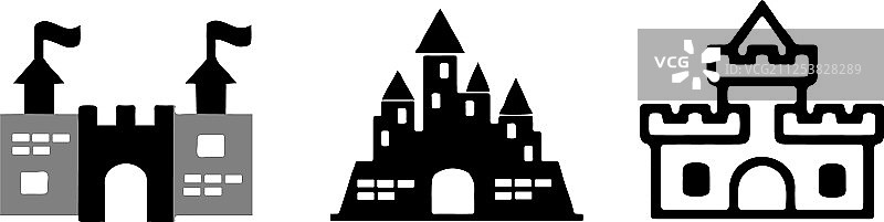 白色背景上的城堡图标图片素材