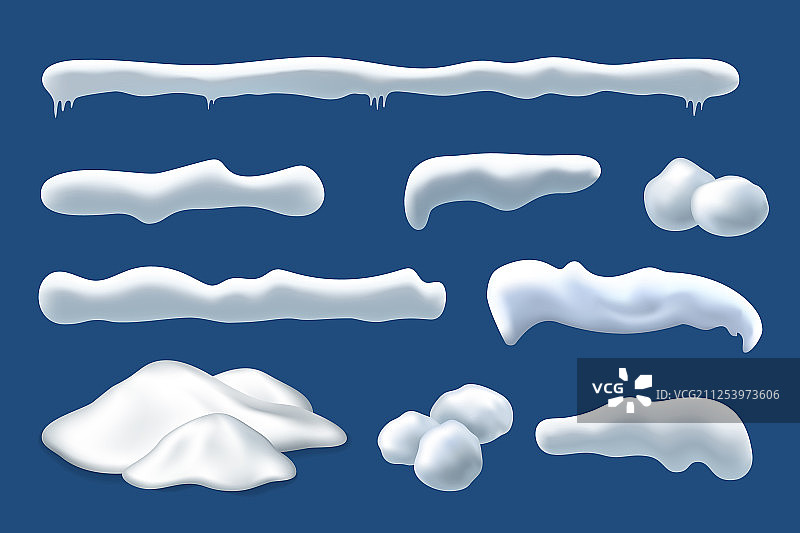 雪冰冰柱设冬季设计白蓝雪图片素材
