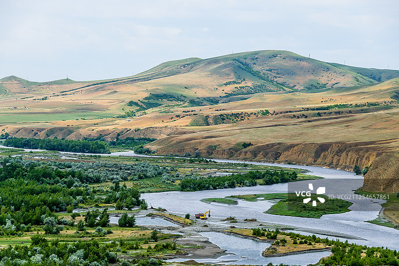 风景与山和河流，格鲁吉亚图片素材