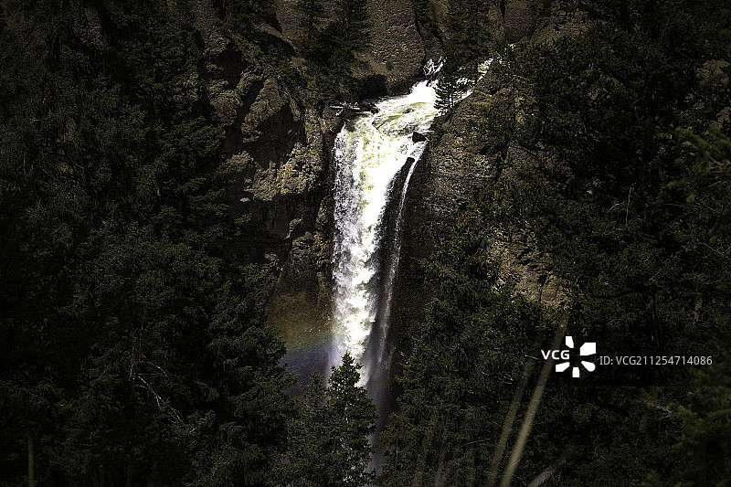 景观瀑布，黄石河大峡谷，怀俄明州，美国图片素材