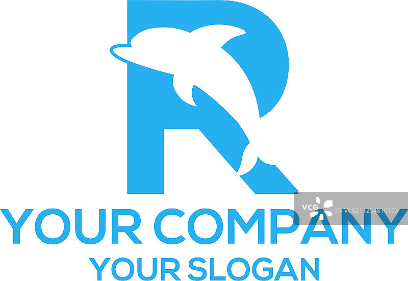 R海豚标志设计图片素材