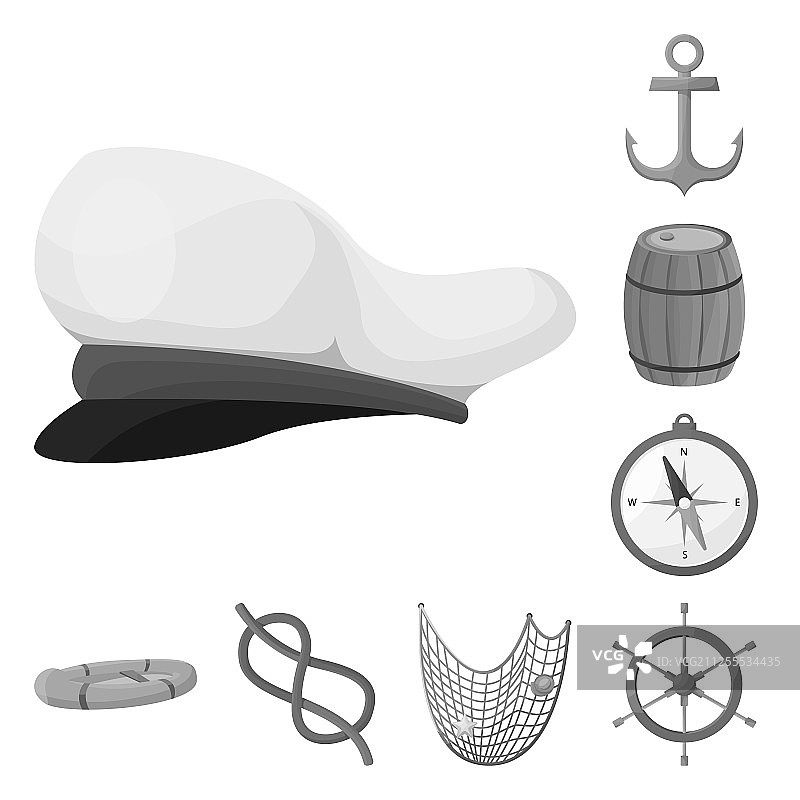 孤立对象航海和航行符号集图片素材