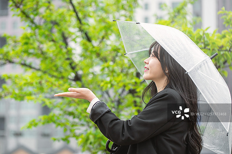 女人，伞，雨，雨季图片素材