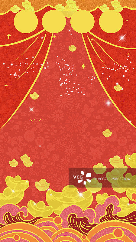 中国风鼠年红包壁纸系列-背景图片素材