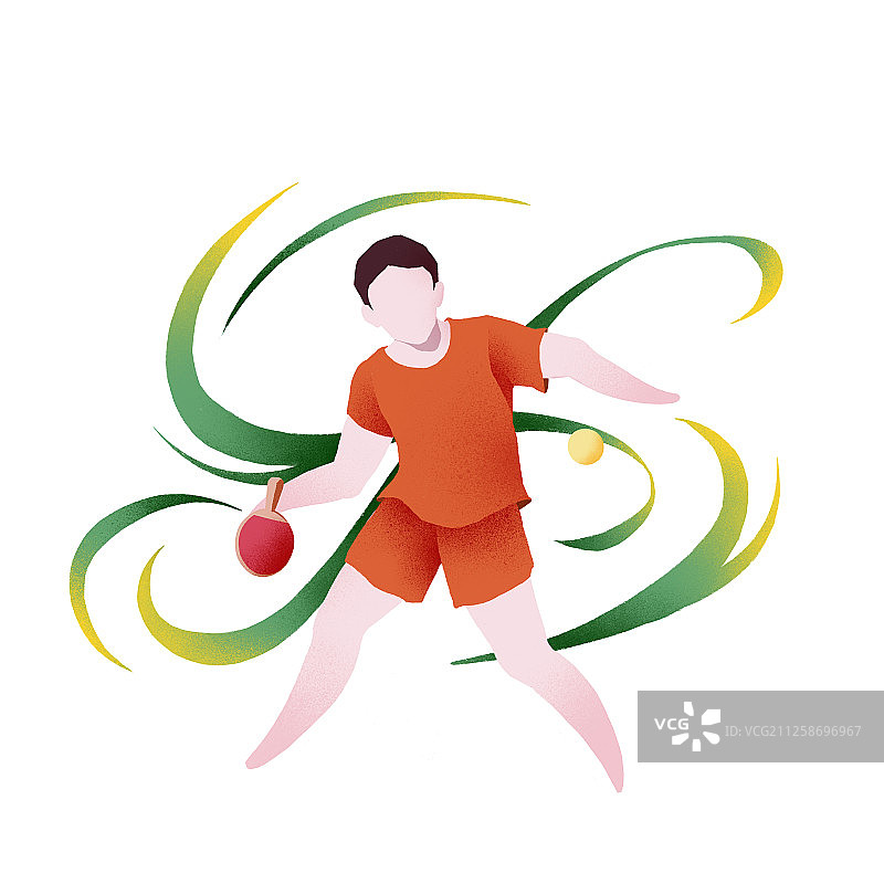 项目兵乓球体育运动扁平化图标白色背景图片素材