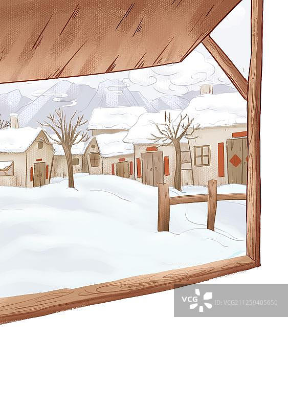 窗外雪景图片素材
