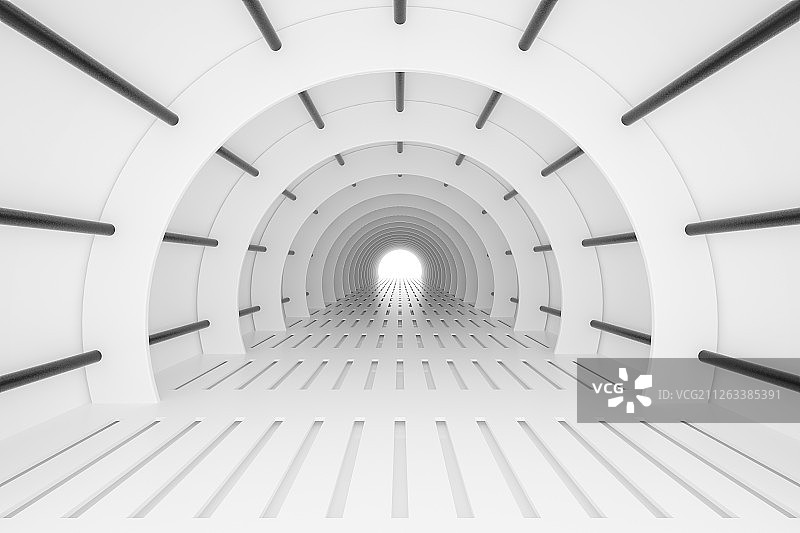 3D抽象隧道空间图片素材