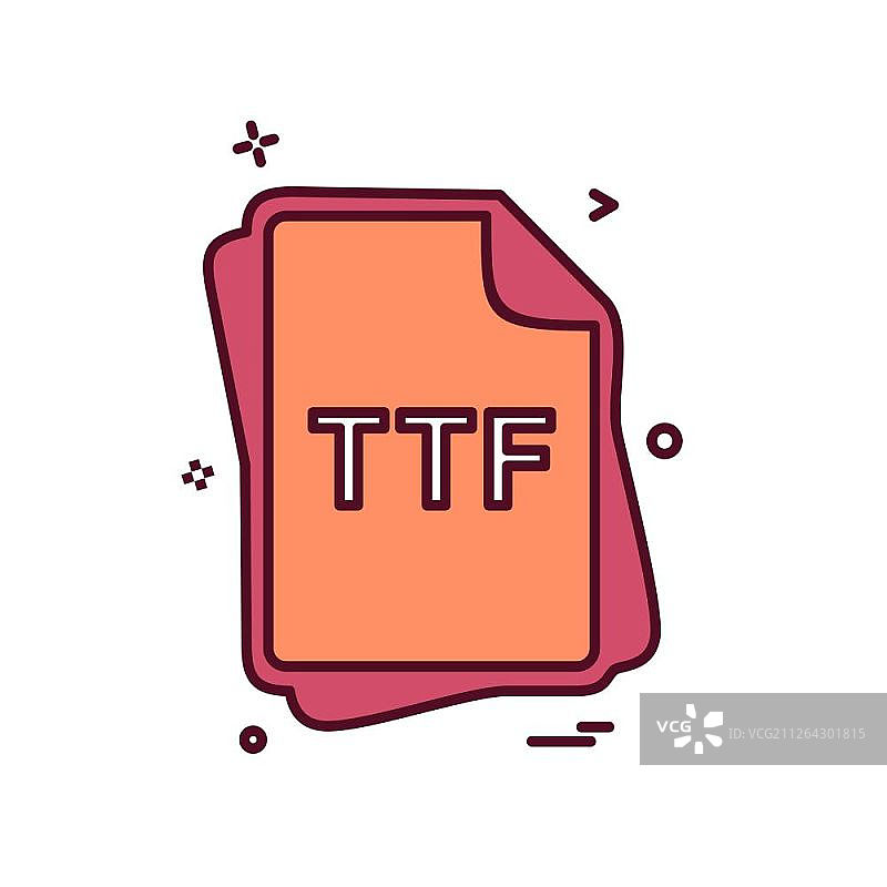TTF文件类型图标设计矢量图片素材