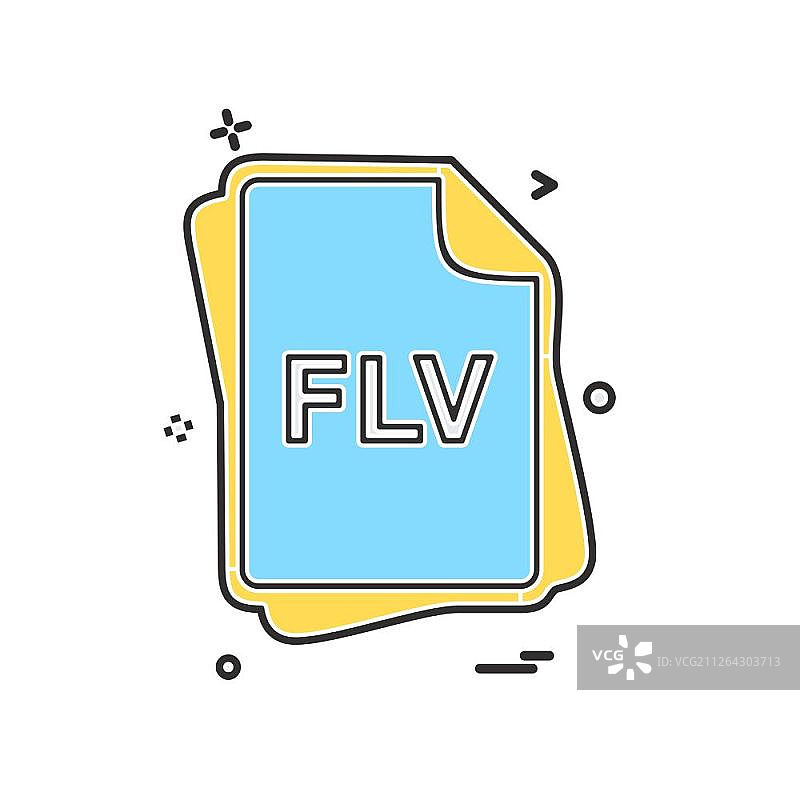 FLV文件类型图标设计矢量图片素材