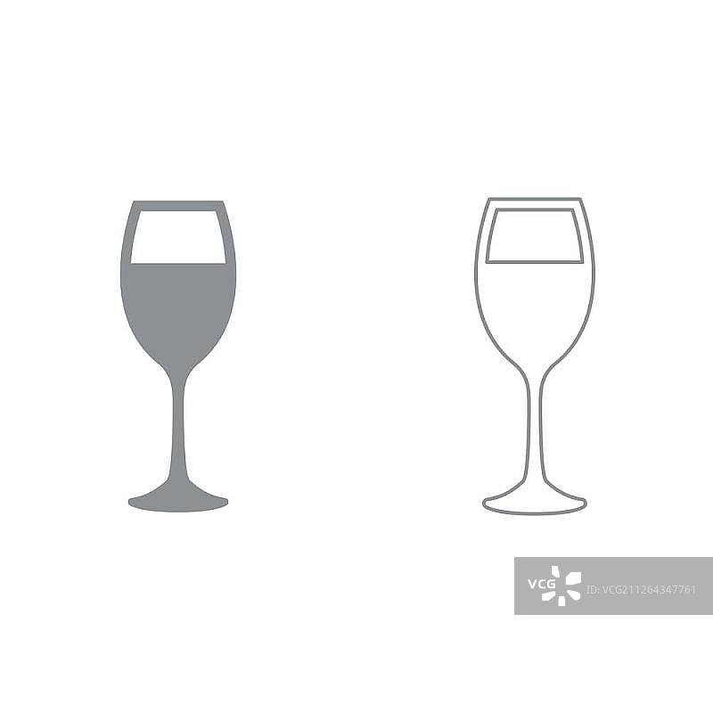 一杯葡萄酒的图标。图片素材