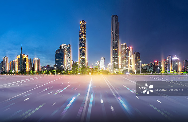 光线智能未来科技感商务房地产广告广州市中心城市建筑都市风光图片素材