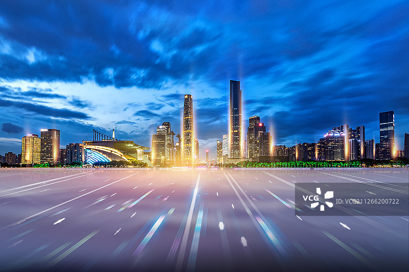 光线智能未来科技感商务房地产广告广州城市中心建筑都市风光图片素材