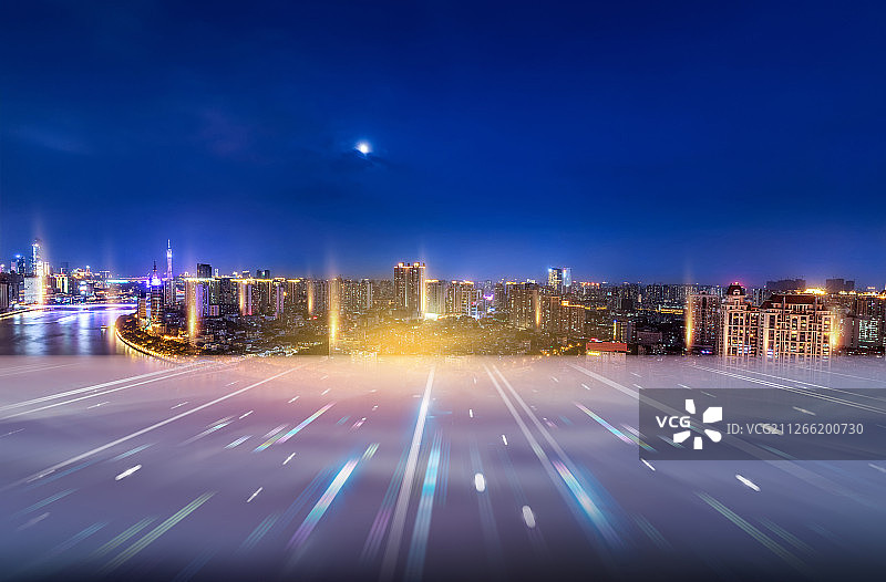 光线智能未来科技感商务房地产广告广州夜景城市建筑都市风光图片素材