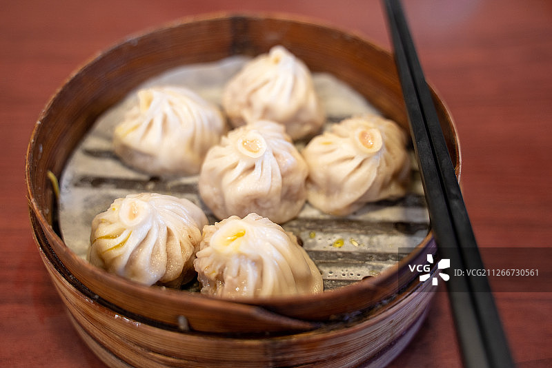 上海著名特色小吃灌汤包图片素材
