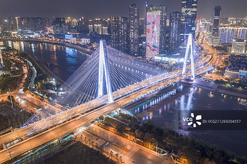 武汉 汉江 月湖桥 航拍图片素材