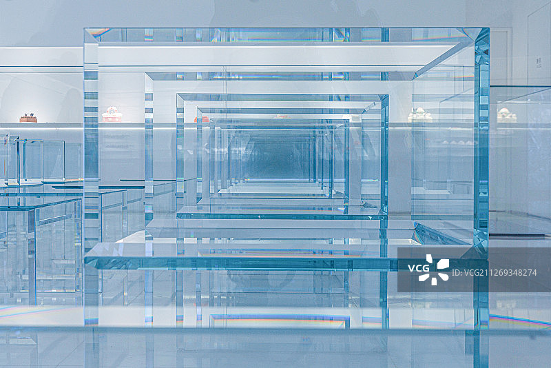 现代玻璃隧道图片素材