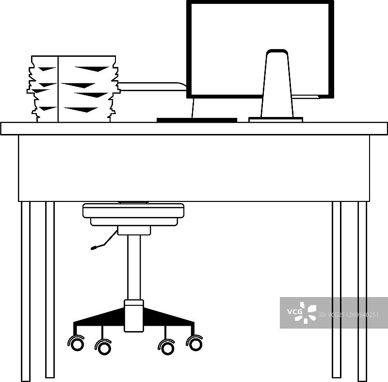 办公桌图标平面设计图片素材