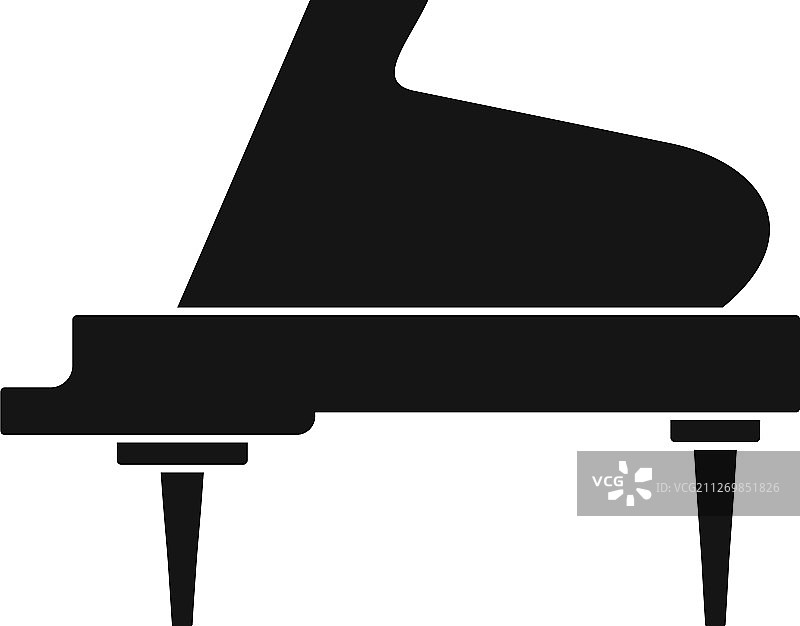钢琴图标简洁风格图片素材