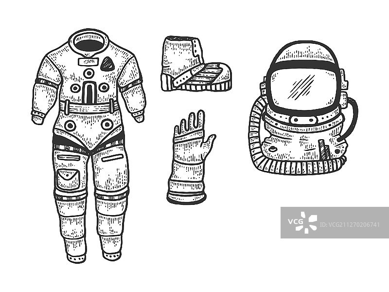 宇航员的宇航服草图图片素材