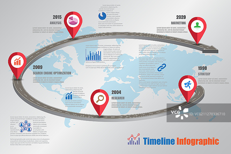 商业路线图时间线信息图表图片素材