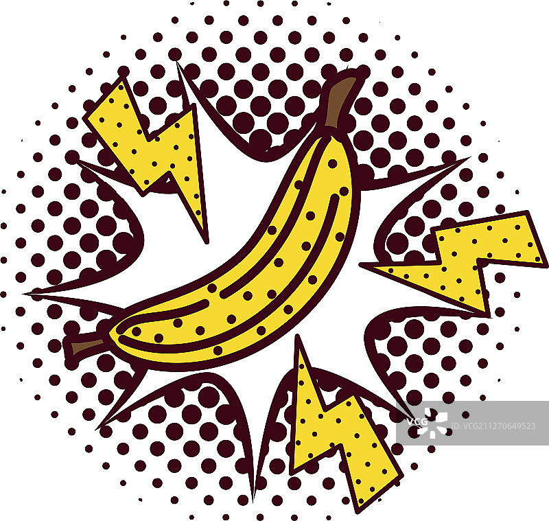新鲜水果香蕉喷溅波普艺术风格图片素材