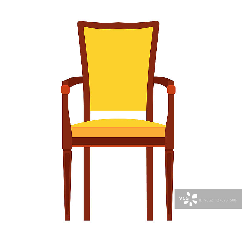 经典的椅子黄色图标前视图家具图片素材