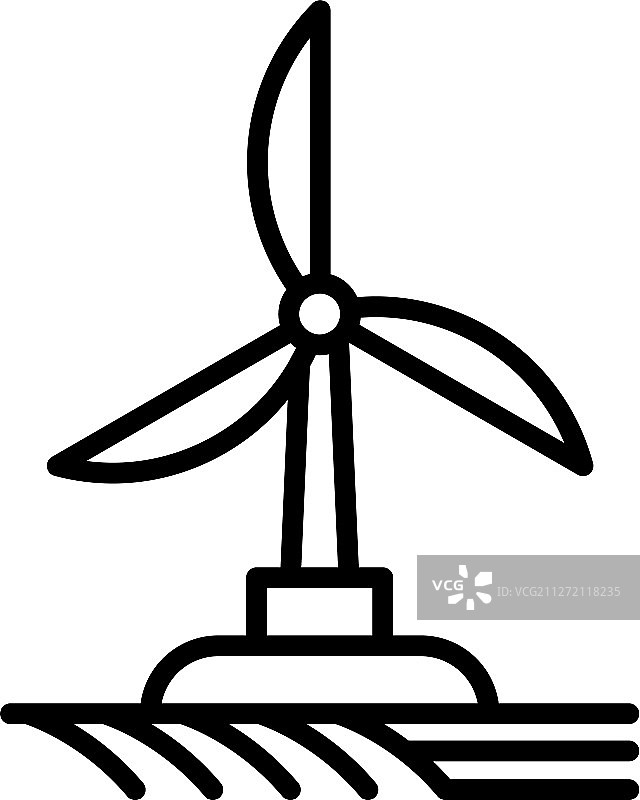 现场风力涡轮机图标轮廓风格图片素材