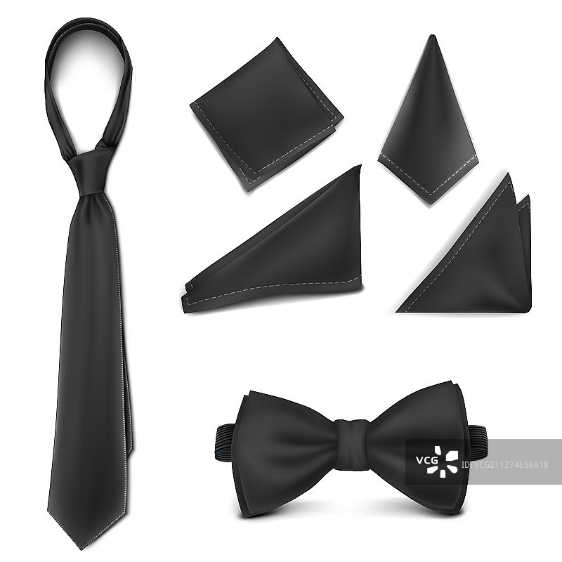 仿黑色领带，蝴蝶结，领结和图片素材