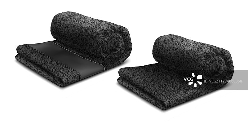 模拟黑色毛巾卷图片素材
