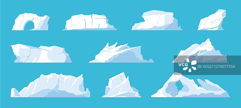 冰山的北极和北极景观元素图片素材