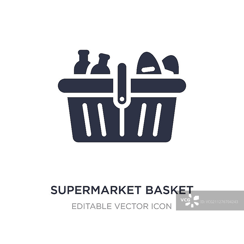 超市篮子图标上的白色背景图片素材
