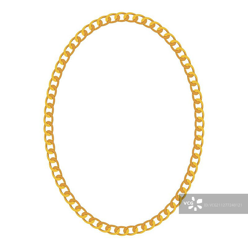 白色背景上的金链珠宝。矢量插图。EPS10。白色背景上的金链珠宝。矢量图图片素材