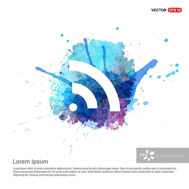 Wifi信号图标-水彩背景图片素材