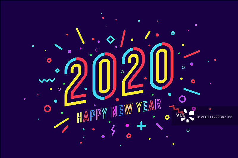 2020年新年快乐贺卡新年快乐图片素材