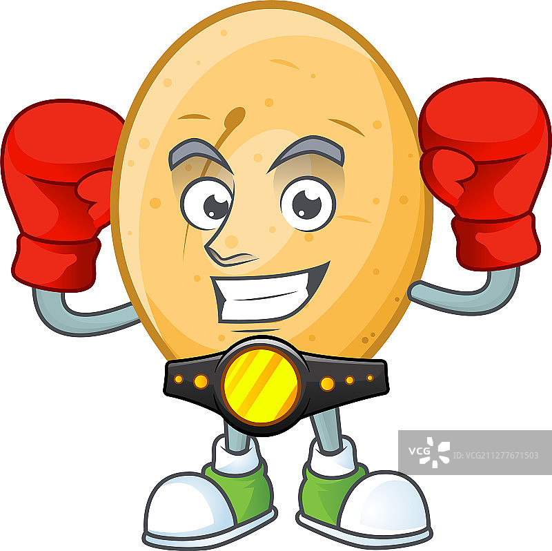 搞笑脸拳击土豆卡通人物设计图片素材