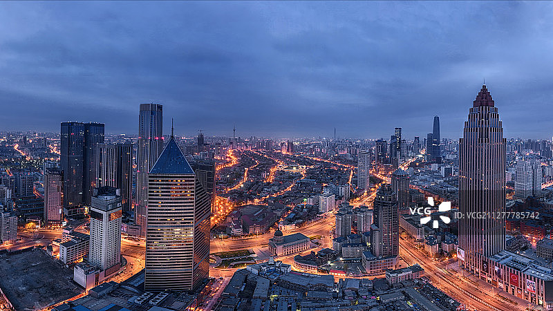 天津城市夜色图片素材