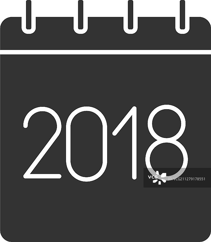 2018年度日历字形图标图片素材