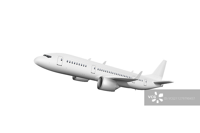 3d白色抽象客机起飞在白色图片素材