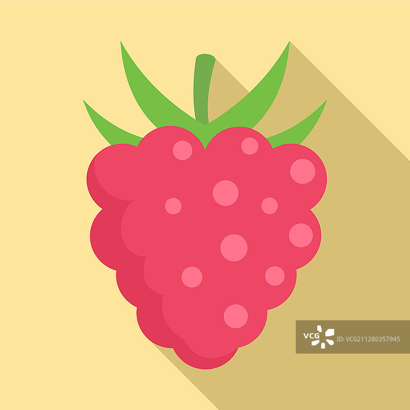 美味的树莓图标扁平化风格图片素材