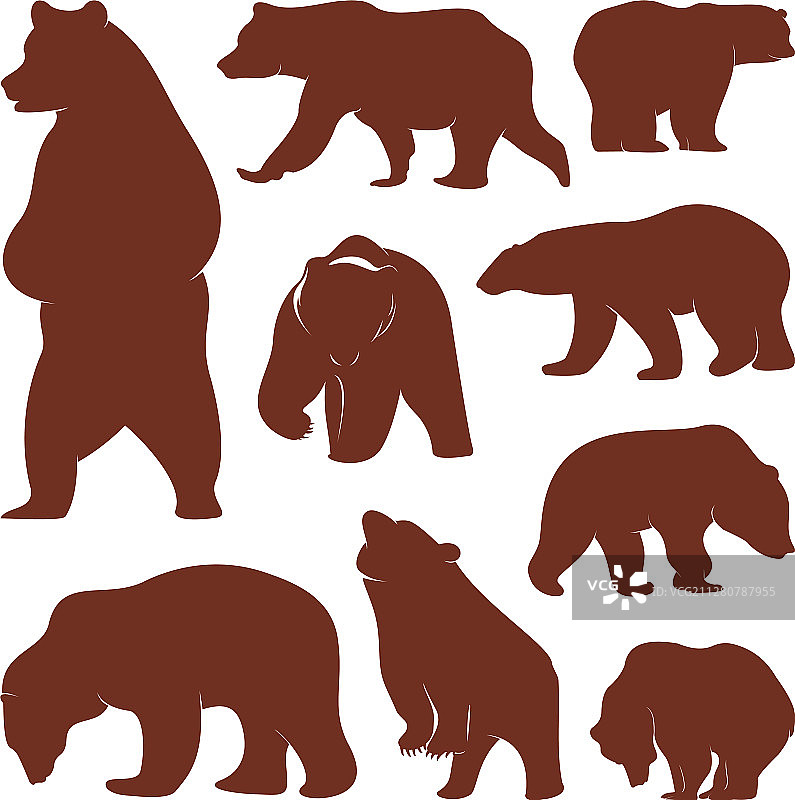 收藏剪影熊标志野生野生图片素材