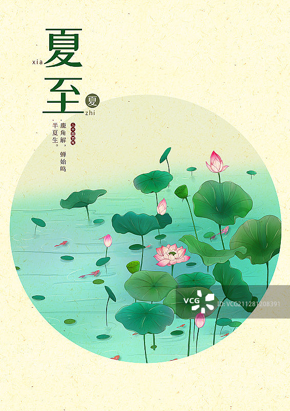 中国风24节气夏至海报图片素材