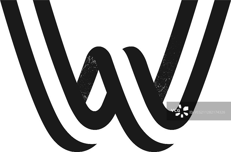 标志用W字形成两条平行线图片素材